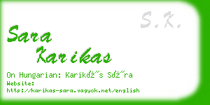 sara karikas business card